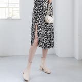 総柄キャミワンピ 深いサイドスリット 足ラインを魅せる♪甘セクシーキャミワンピ | Ada. | 詳細画像25