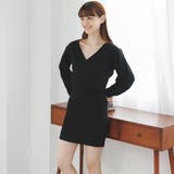 カシュクールニットミニワンピース Vネック ワンピース | Ada. | 詳細画像33