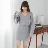 カシュクールニットミニワンピース Vネック ワンピース | Ada. | 詳細画像35