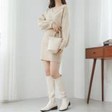 カシュクールニットミニワンピース Vネック ワンピース | Ada. | 詳細画像6