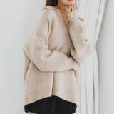 ベージュ | スキッパーオーバーサイズニット | Ada.