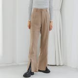 ベージュ | フロントスリットフレアパンツ 美脚 フレア | Ada.