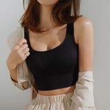 ブラック | カップ付きシームレスブラトップ | Ada.