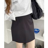 ブラック | インパン裏地付き台形ミニスカート ミニ丈 ショート丈 | Ada.