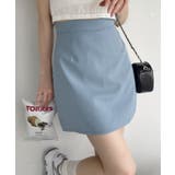 ライトブルー | インパン裏地付き台形ミニスカート ミニ丈 ショート丈 | Ada.