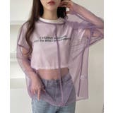 パープル | メッシュ オーバーサイズ プルオーバー | Ada.