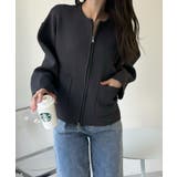 チャコール | ポケット付き ジップ ニット | Ada.