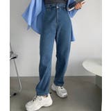 インディゴ | 美シルエット テーパード デニム ウエストゴム入り | Ada.