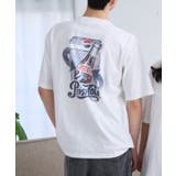 ホワイト×ブラックプリント | 【DISCUS×PEPSI】バックプリント ルーズ 半袖T | Ada.