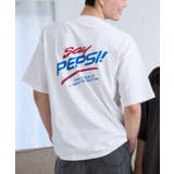 ホワイト×レッドプリント | 【DISCUS×PEPSI】バックプリント ルーズ 半袖T | Ada.