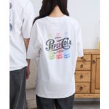 ホワイト×ブループリント | 【DISCUS×PEPSI】バックプリント ルーズ 半袖T | Ada.