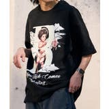 ブラック | エンジェル デザイン フロントプリント 半袖Tシャツ | Good Riddance