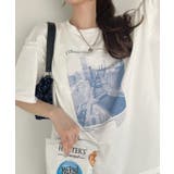 オフホワイト | カラーフォトプリント ビッグTシャツ | Ada.