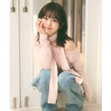 ピンクベージュ | マフラー付き ボートネック カットソー | Ada.