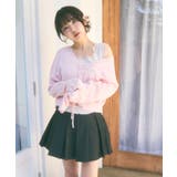 ブラック | 【デニム生地】ウェーブライン プリーツ ミニスカート インパン裏地付き | Ada.