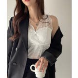 オフホワイト | カップ入り 総レース タンクトップ | Ada.