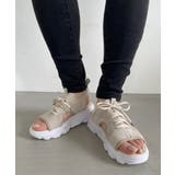 ベージュ | 厚底 レースアップ メッシュ スニーカー サンダル | Ada.