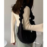 ブラック | 2WAY フリル ショルダー バッグ | Ada.