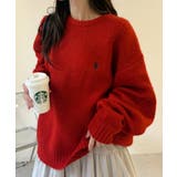 オレンジ | U.S. POLO ASSN. クルーネック シャギーニット | Ada.