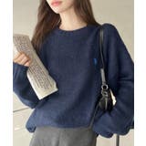 ネイビー | U.S. POLO ASSN. クルーネック シャギーニット | Ada.