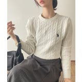 アイボリー | U.S. POLO ASSN. 総ケーブルデザイン クルーネック ニット | Ada.