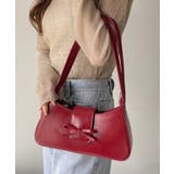 レッド | リボンモチーフ ワンハンドル ハンドバッグ | Ada.