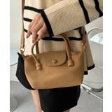 ベージュ | ナイロン フェイクレザードッキング ミニ ショルダーバッグ | Ada.