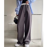 チャコール | ウエストレイヤードデザイン スウェットパンツ | Ada.