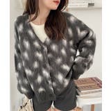 チャコール | モヘアタッチ レオパード オーバーサイズ カーディガン | Ada.