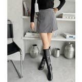 グレー | ラップデザイン ミニ キュロットパンツ | Ada.