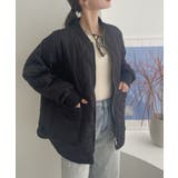 ブラック | ミドル丈 キルティング 中綿 コート | Ada.