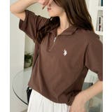 ダークブラウン | U.S. POLO ASSN. ハーフジップ Tシャツ | Ada.