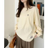 アイボリー | U.S. POLO ASSN. 裾タグ 袖口リブ ロンT | Ada.