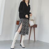 総柄キャミワンピ 深いサイドスリット 足ラインを魅せる♪甘セクシーキャミワンピ | Ada. | 詳細画像16