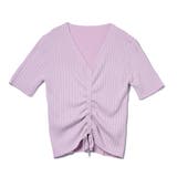 パープル | フロントシャーリングトップス | Ada.