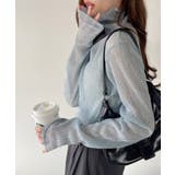 ライトグレー | 【Eclat one】ハイネック ラメ シアー プリーツ トップス | Eclat one