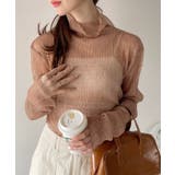 ピンク | 【Eclat one】ハイネック ラメ シアー プリーツ トップス | Eclat one