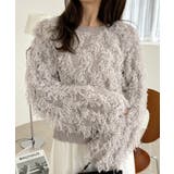 グレー | 【Eclat one】 クルーネック フェザー ニット | Eclat one