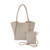 ベージュ | [ショルダーポーチ付き]コードストライプデザインバッグ | MK MICHEL KLEIN BAG