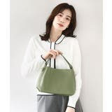 カーキ | [2WAY]合成皮革コンパクトハンドバッグ | MK MICHEL KLEIN BAG