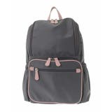 グレージュ×ピンク | [撥水/A4収納可]スクエアデザインバックパック | MK MICHEL KLEIN BAG