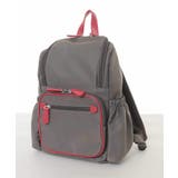 ブラウン×レッド | [撥水加工/軽量]スクエアデザインコンパクトリュック | MK MICHEL KLEIN BAG