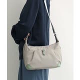 ベージュ×グリーン | [撥水/軽量]レザーポイントナイロンショルダーバッグ | MK MICHEL KLEIN BAG