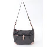 ブラウン×ピンク | [撥水/軽量]レザーポイントナイロンショルダーバッグ | MK MICHEL KLEIN BAG