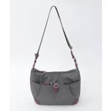 グレー×パープル | [撥水/軽量]レザーポイントナイロンショルダーバッグ | MK MICHEL KLEIN BAG