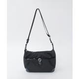 ブラック×ネイビー | [撥水/軽量]レザーポイントナイロンショルダーバッグ | MK MICHEL KLEIN BAG