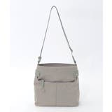 ベージュ×グリーン | [撥水/軽量]アクセントレザースクエアショルダーバッグ | MK MICHEL KLEIN BAG