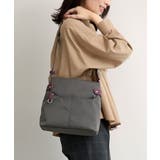 グレー×パープル | [撥水/軽量]アクセントレザースクエアショルダーバッグ | MK MICHEL KLEIN BAG
