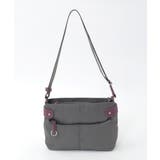 グレー×パープル | [撥水/軽量]アクセントレザーコンパクトショルダーバッグ | MK MICHEL KLEIN BAG