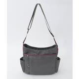 グレー×パープル | [撥水/軽量]アクセントレザーショルダーバッグ | MK MICHEL KLEIN BAG